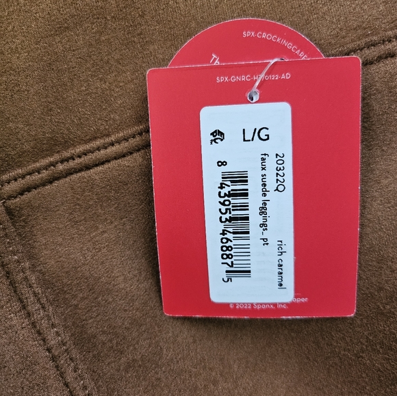 NWT Spanx Faux Suede Leggings Petite Large Rich Caramel - Picture 5 of 6